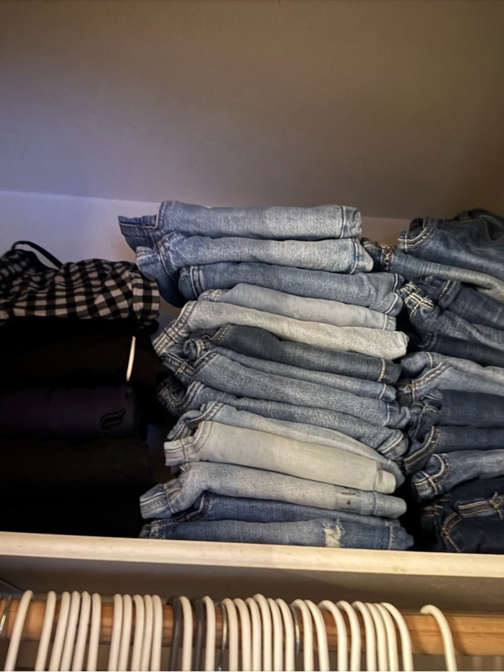 Hollister Women's Skinny Jeans Stack in Light and Medium Blue Washes